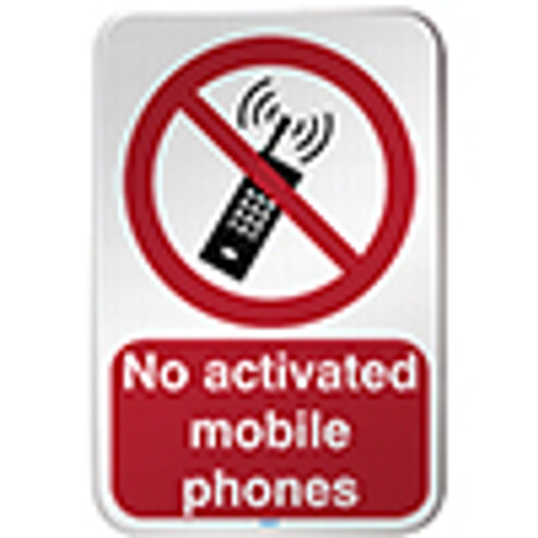 ISO Safety Sign - No activated mobile phones