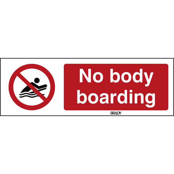 ISO Safety Sign - No body boarding