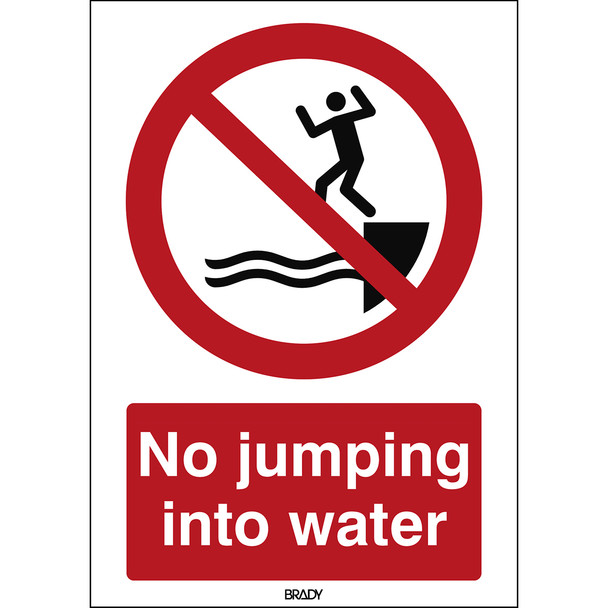 ISO Safety Sign - No jumping into water