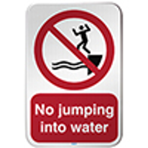 ISO Safety Sign - No jumping into water