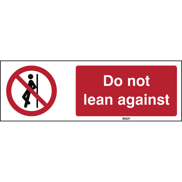 ISO Safety Sign - No leaning against