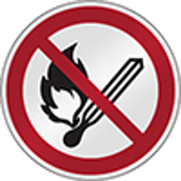 ISO Safety Sign - No open flame; Fire, open ignition source and smoking prohibited