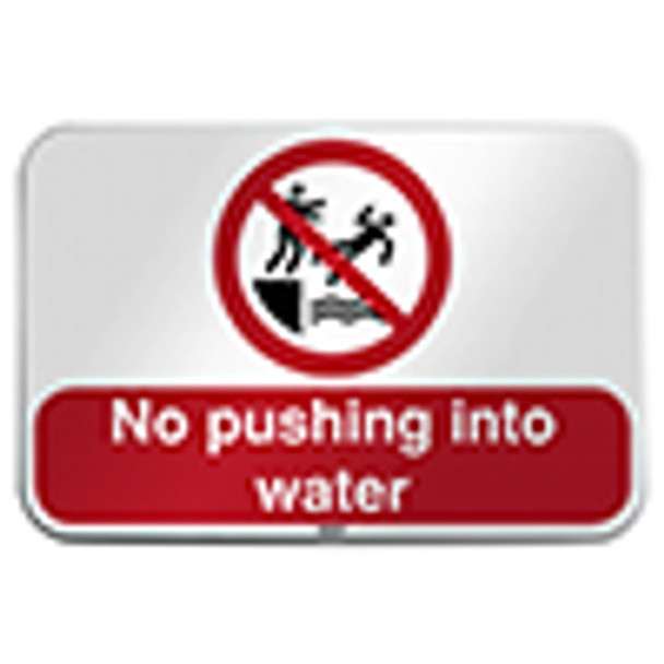 ISO Safety Sign - No pushing into water