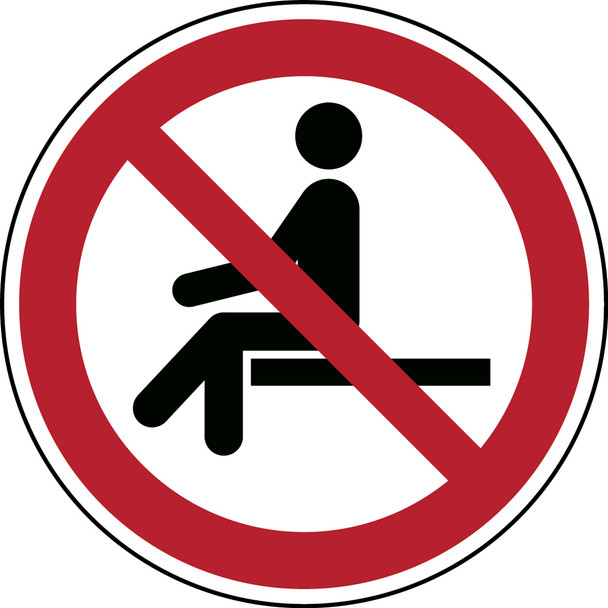 ISO Safety sign - No sitting