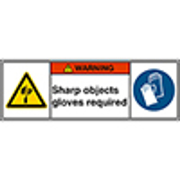 ISO Safety Sign - Sharp objects gloves required