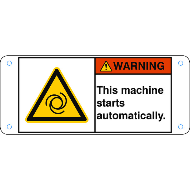 ISO Safety Sign - This machine starts automatically.
