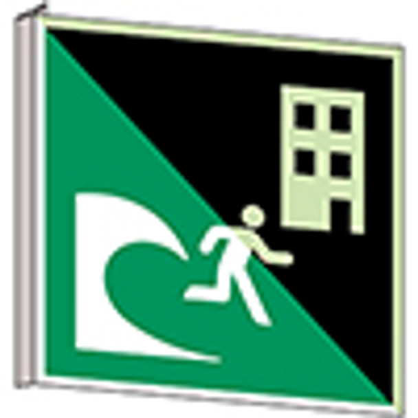 ISO Safety Sign - Tsunami evacuation building