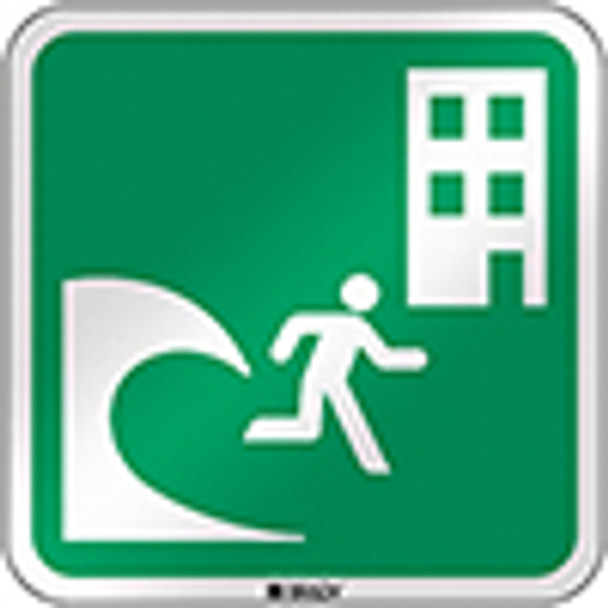 ISO Safety Sign - Tsunami evacuation building