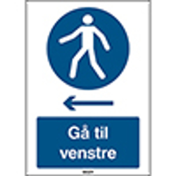 ISO Safety Sign - Use this walkway, Walk left