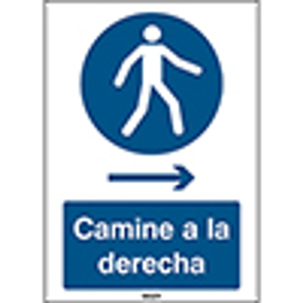 ISO Safety Sign - Use this walkway, Walk right