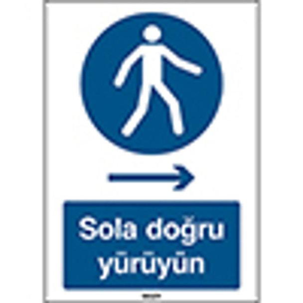 ISO Safety Sign - Use this walkway, Walk right