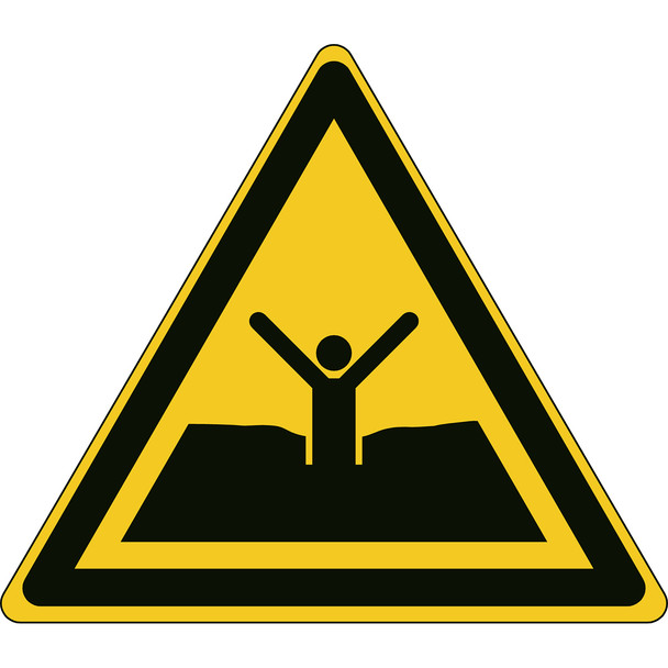 ISO Safety Sign - Warning Quicksand or mud/deep mud or silt