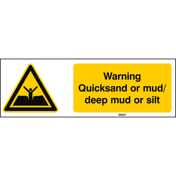 ISO Safety Sign - Warning Quicksand or mud/deep mud or silt