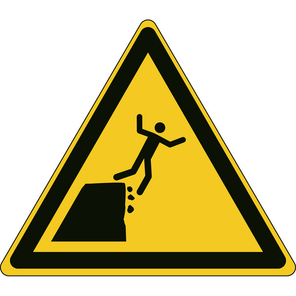 ISO Safety Sign - Warning Unstable cliff edge