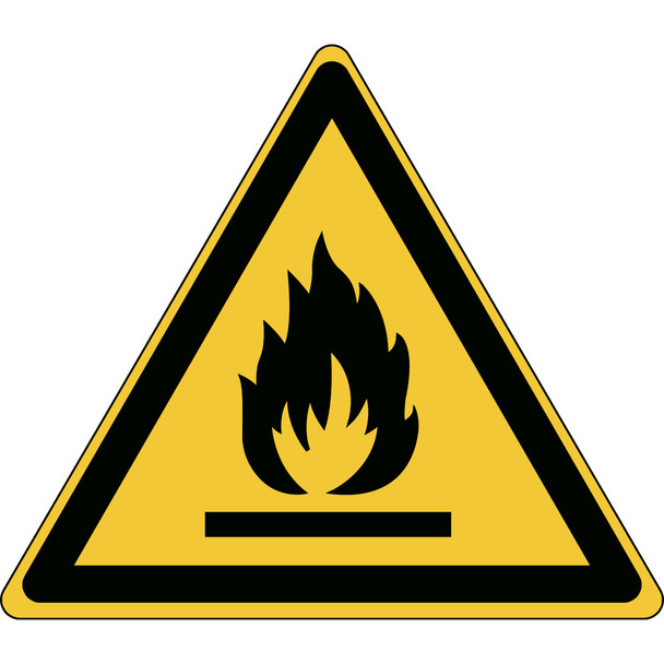 ISO Safety Sign - Warning: Flammable materials