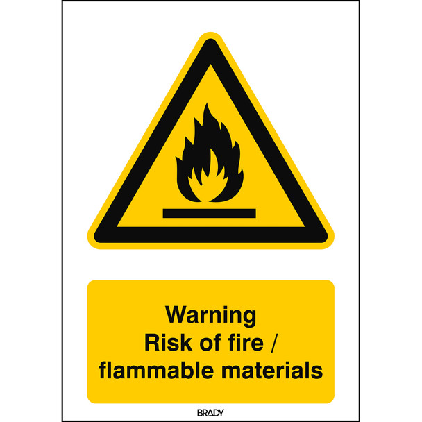 ISO Safety Sign - Warning: Flammable materials