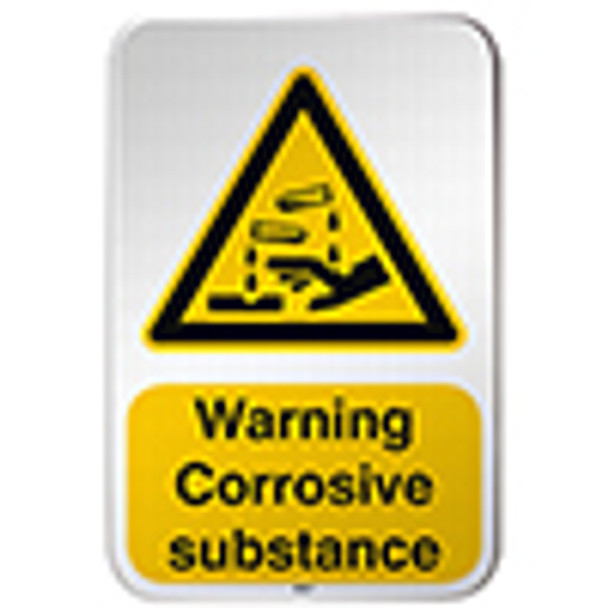 ISO Safety Sign - Warning; Corrosive substance