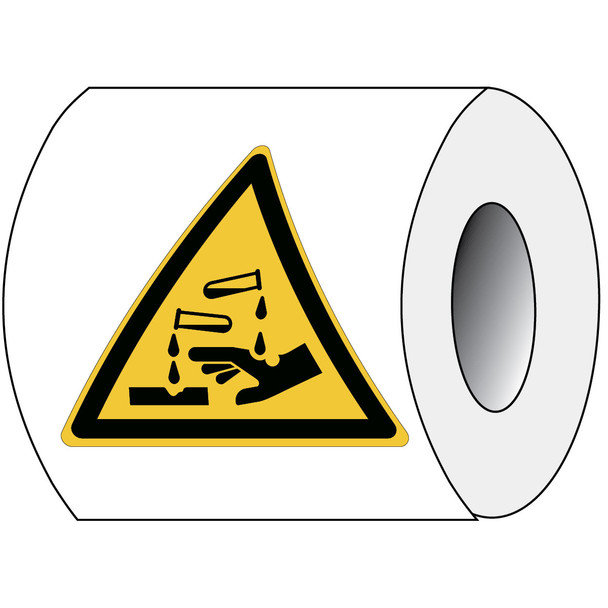 ISO Safety Sign - Warning; Corrosive substance