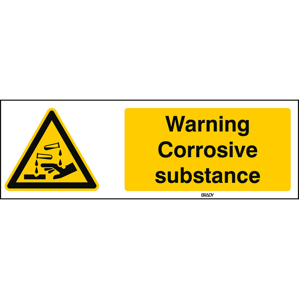 ISO Safety Sign - Warning; Corrosive substance