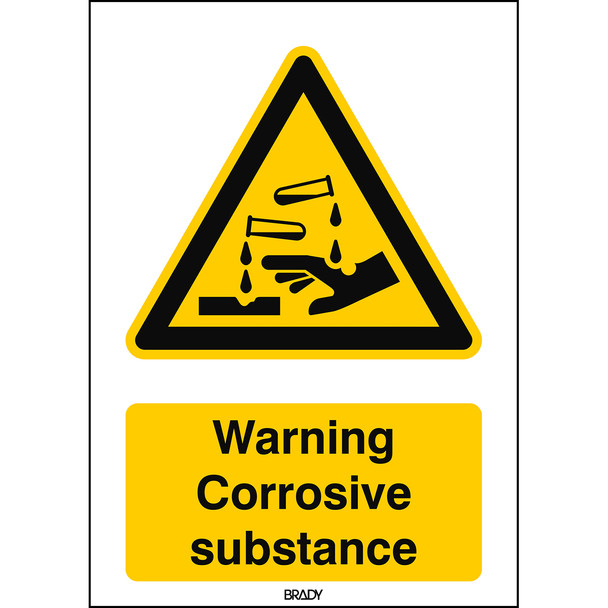 ISO Safety Sign - Warning; Corrosive substance