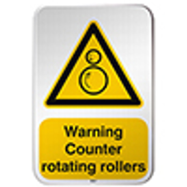 ISO Safety Sign - Warning; Counter rotating rollers