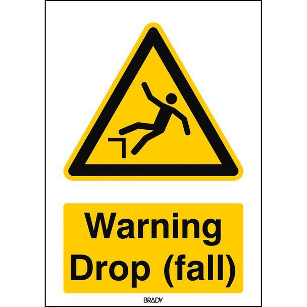 ISO Safety Sign - Warning; Drop (fall)