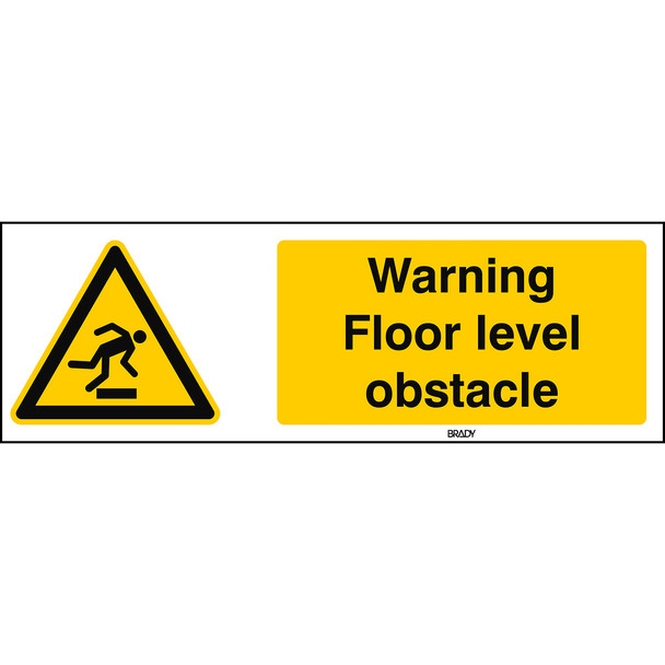 ISO Safety Sign - Warning; Floor level obstacle