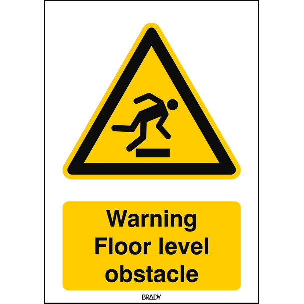 ISO Safety Sign - Warning; Floor level obstacle