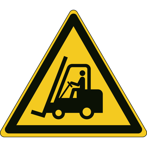 ISO Safety Sign - Warning; Fork lift trucks and other industrial vehicles