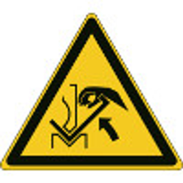 ISO Safety Sign - Warning; Hand crushing between press brake and material