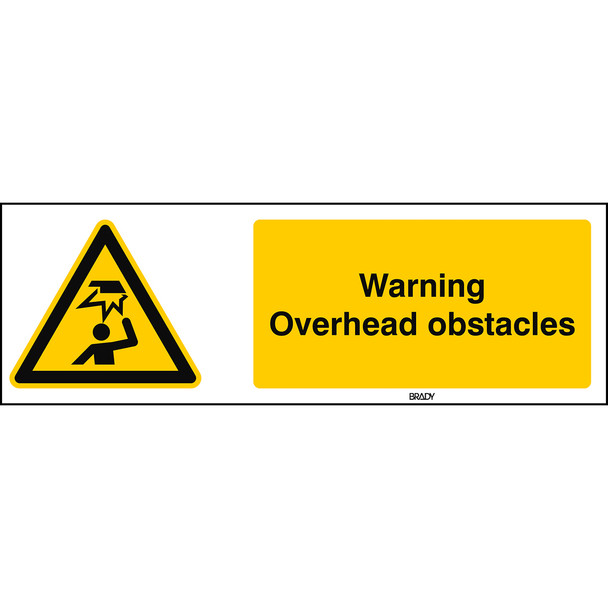 ISO Safety Sign - Warning; Overhead obstacles