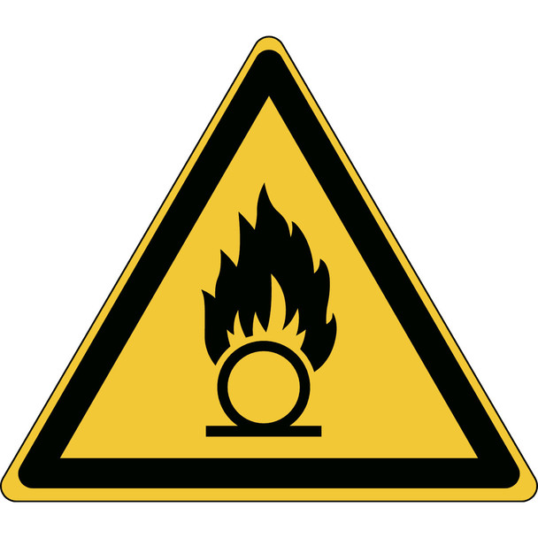 ISO Safety Sign - Warning; Oxidizing substance