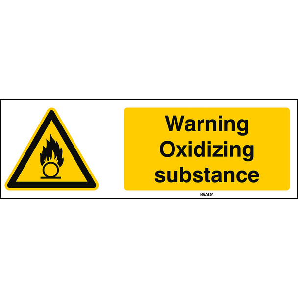 ISO Safety Sign - Warning; Oxidizing substance