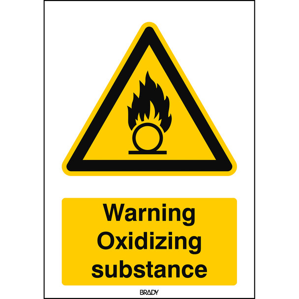 ISO Safety Sign - Warning; Oxidizing substance