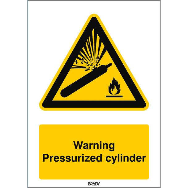 ISO Safety Sign - Warning; Pressurized cylinder
