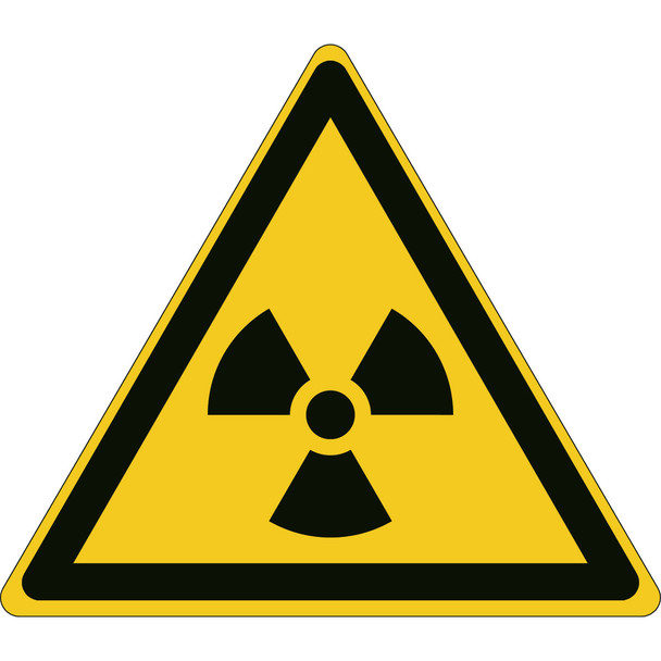 ISO Safety Sign - Warning; Radioactive material or ionizing radiation