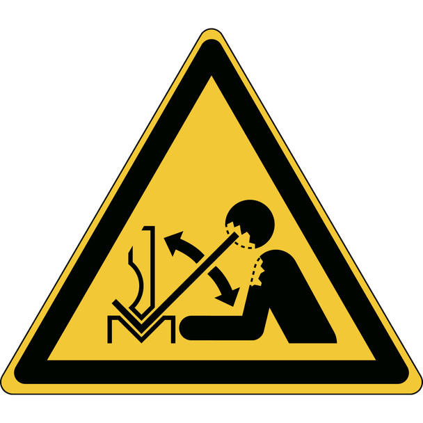 ISO Safety Sign - Warning; Rapid movement of workpiece in press brake