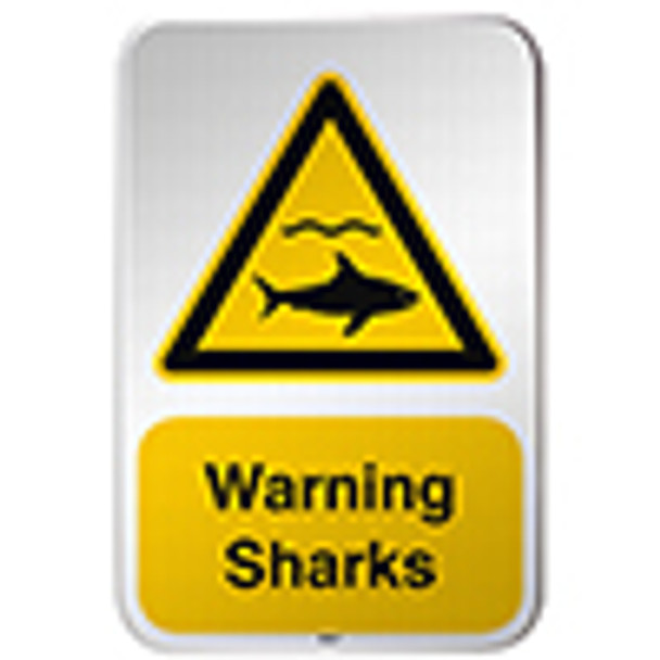 ISO Safety Sign - Warning; Sharks