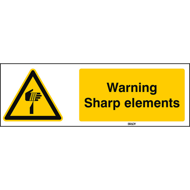 ISO Safety Sign - Warning; Sharp elements