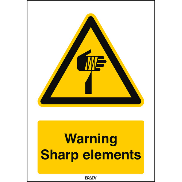 ISO Safety Sign - Warning; Sharp elements