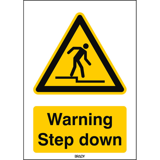 ISO Safety Sign - Warning; Step down