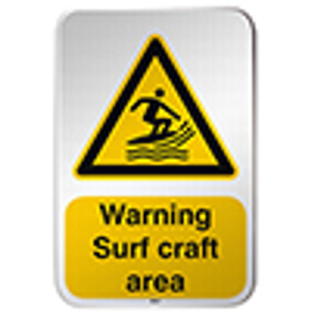 ISO Safety Sign - Warning; Surf craft
area