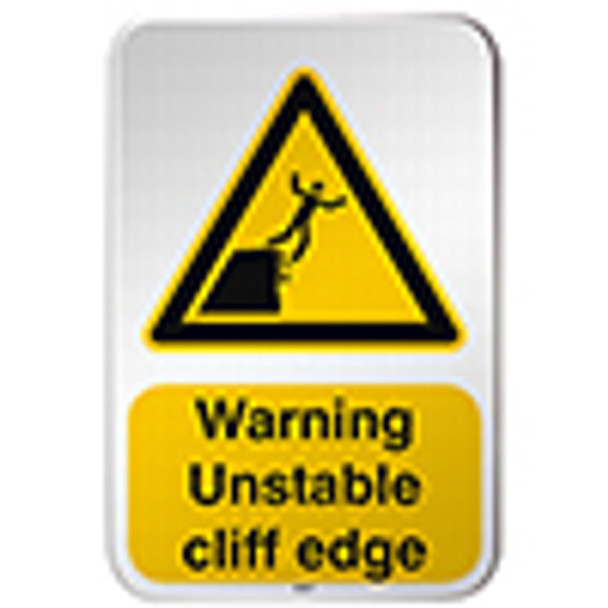 ISO Safety Sign - Warning; Unstable cliff edge