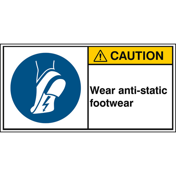 ISO Safety Sign - Wear anti-static footwear
