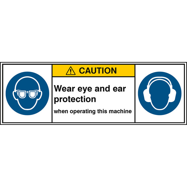 ISO Safety Sign - Wear eye protection/Wear ear protection