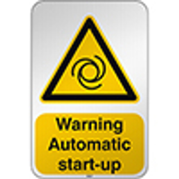 ISO Safety Sign Warning Automatic start-up