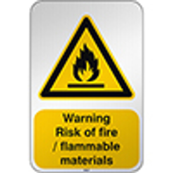 ISO Safety Sign Warning Flammable materials