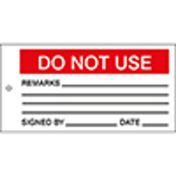 Quality & Material Control Tags - Do not use