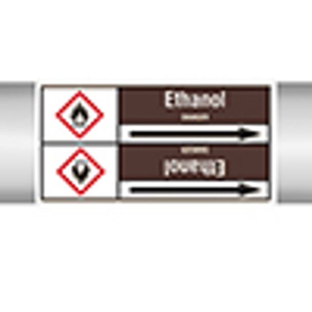 Roll form linerless Pipe Markers, with pictograms - Flammable/Non-Flammable Liquids/Oils - Ethanol
