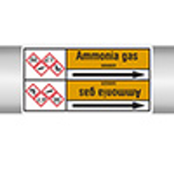 Roll form linerless Pipe Markers, with pictograms - Gas - Ammonia gas